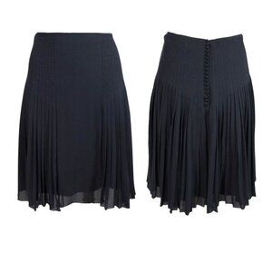 Elie Tahari Pleated Silk Skirt